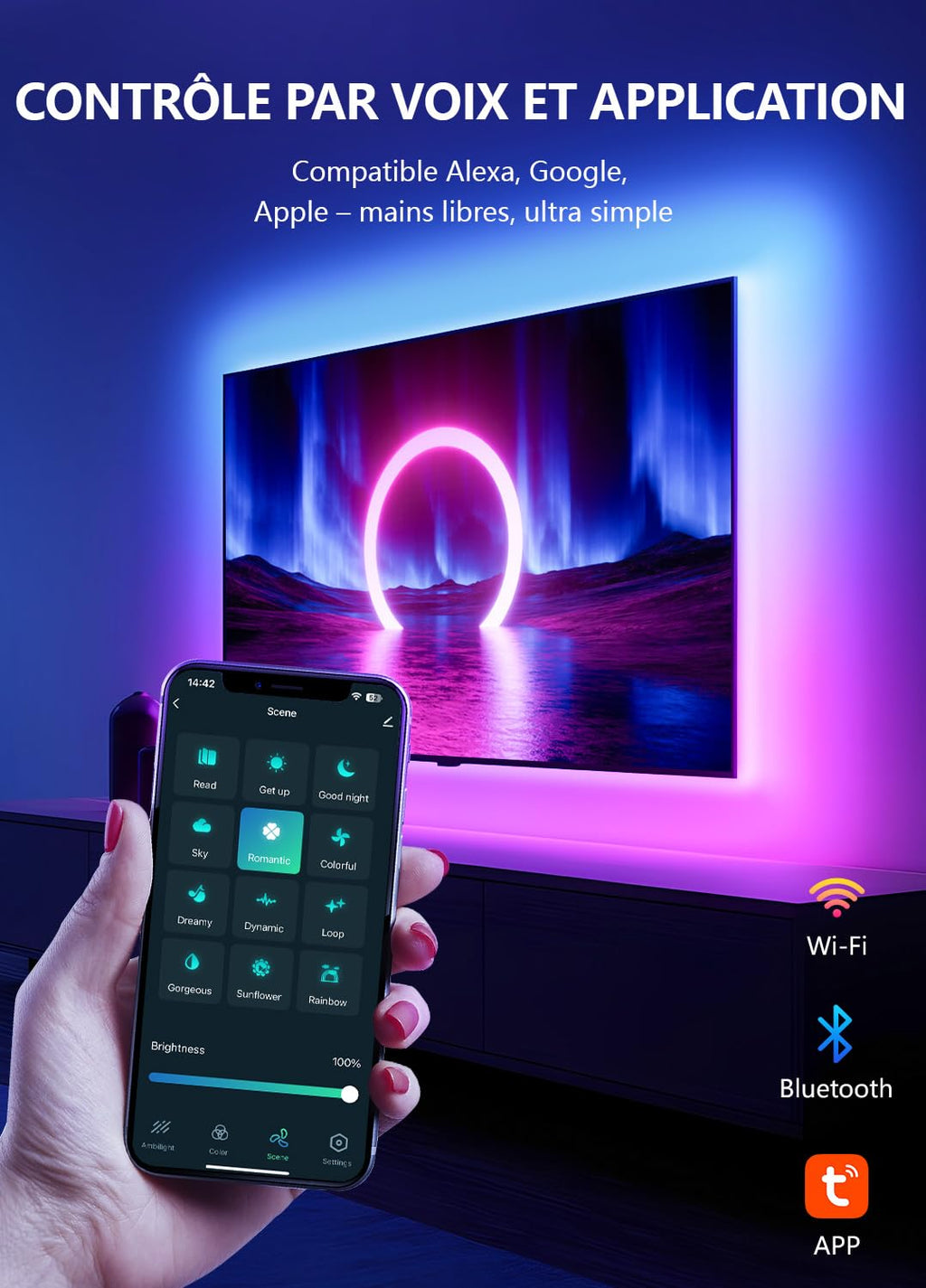 LED Strips 20 Metres RGB 5050, LED Lights with App and Controller, Sync with Music, Ideal for LED Lights, Room Lights, Party Decoration and Christmas (10 m x 2)