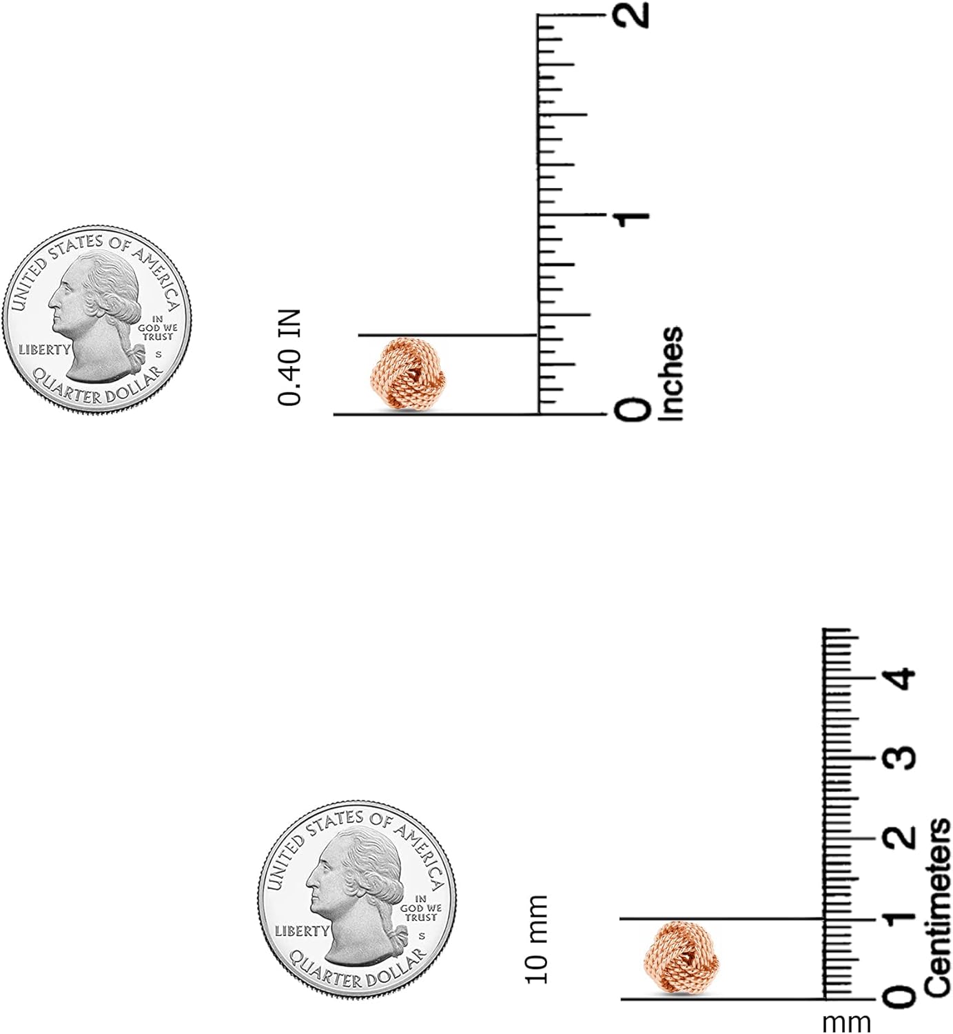 LeCalla Italian Silver Jewelry Stud Earring Twisted Design Wire Love Knot for Women