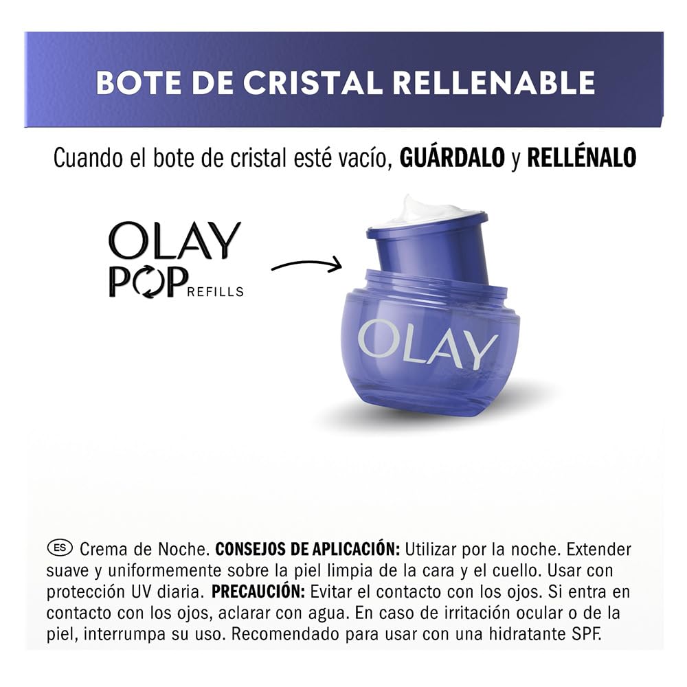 Olay Retinol 24 Crema de Noche Hidratante Facial, Cuidado de la Piel con Vitamina E Antioxidante. Cuidado de la Piel Well-aging durante la Noche: Suaviza, Renueva E Hidrata, 50 ml