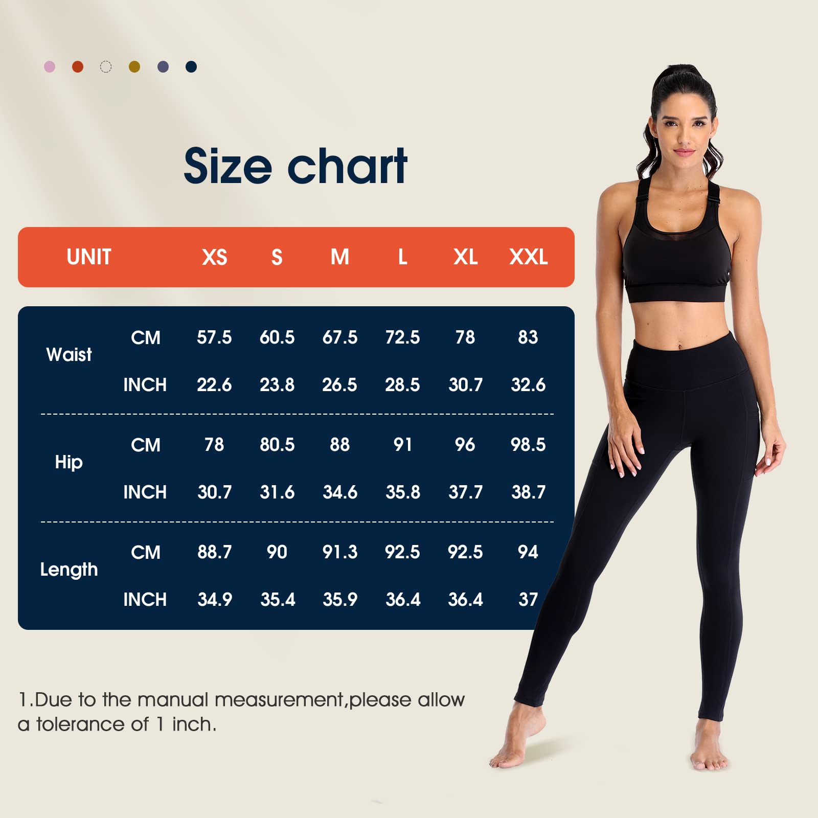 Women's Leggings, High Waist, Sports Leggings, Women's Fitness Pants, Sports Leggings for Running Training, Stretching Yoga and Pilates P107