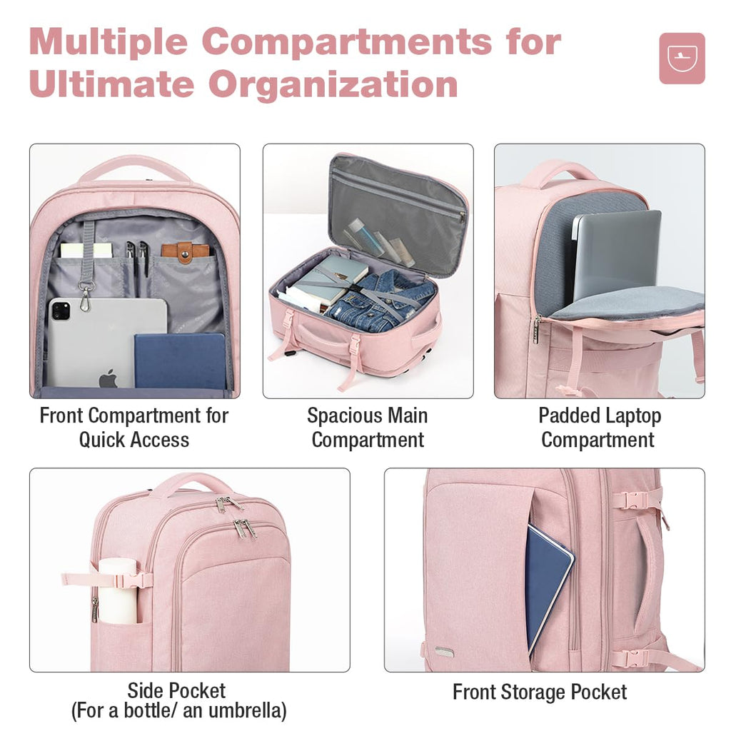 Travel Backpack Cabin Airplane 40x20x25 | Travel Backpack Woman Man - Travel Suitcases Cabin with 6 Organizer Bags - Holidays Business Travel School