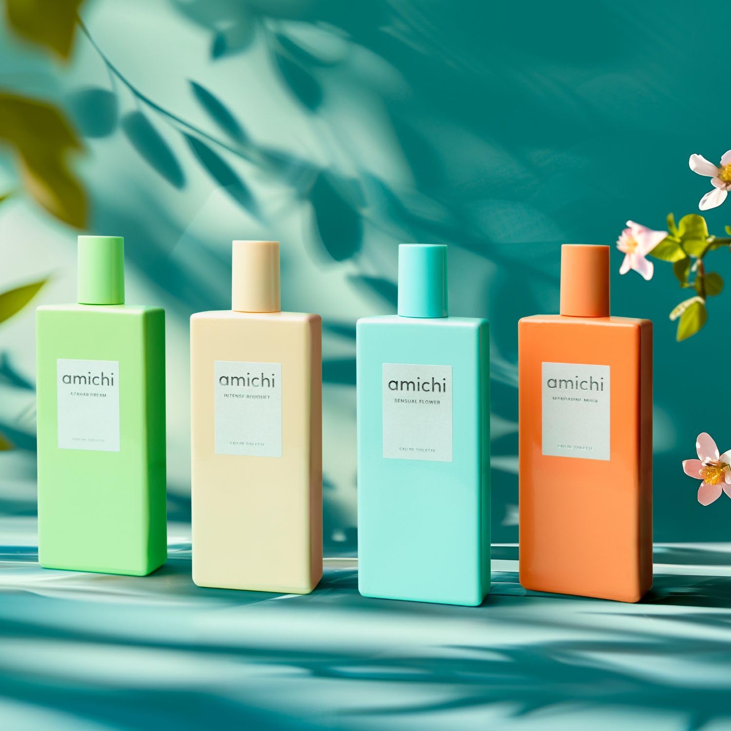 AMICHI - Mandarine Musk, Women's Gift Box, 75 ml Cologne + Body Wash 75 ml + Body Lotion 75 ml, Women's Eau de Toilette, Sweet and Citrus Fragrance, Long Lasting Extravagant Scent