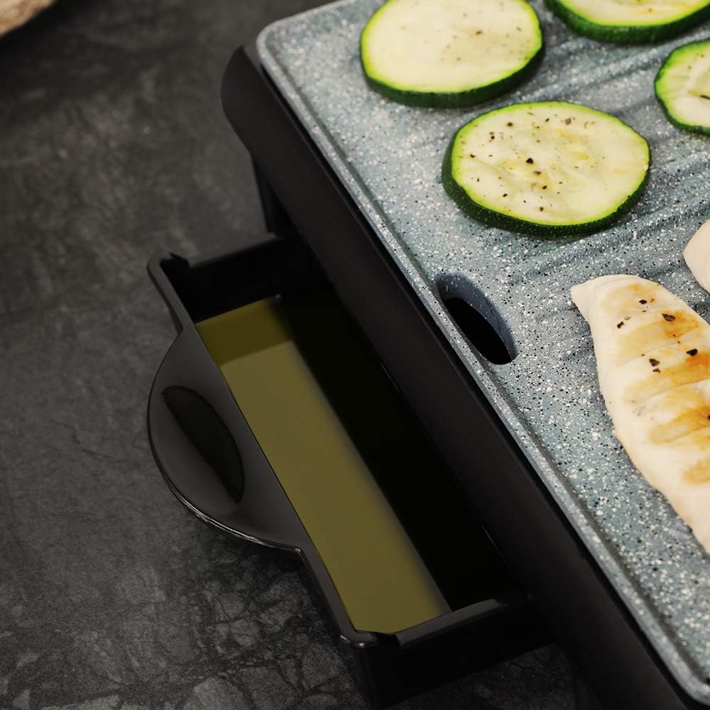 Cecotec Rock'Ngrill 1500 Rapid Electric Grill, 1500 W, Rockstone Coating, Height Adaptable Top Plate, Grease Tray, Eco Coating, 12.4X30.8X33.2 Cm