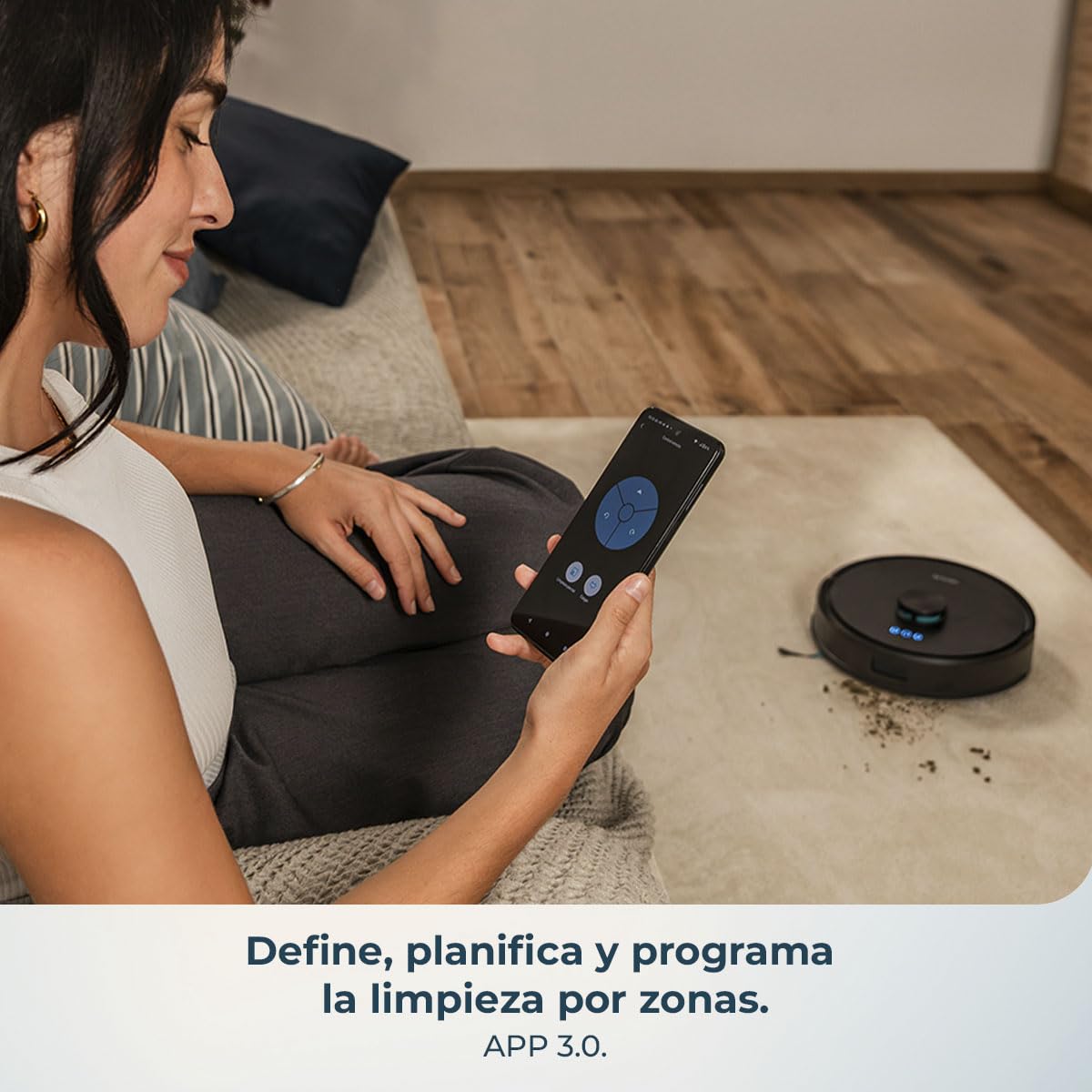 Cecotec Conga M50 Robot Vacuum Cleaner and Floor Scrubber, Laser Navigation, 5000Pa Suction Pressure, 3200 mAh Battery, Multifunction Brush for All Surfaces, Coverage up to 160 m²