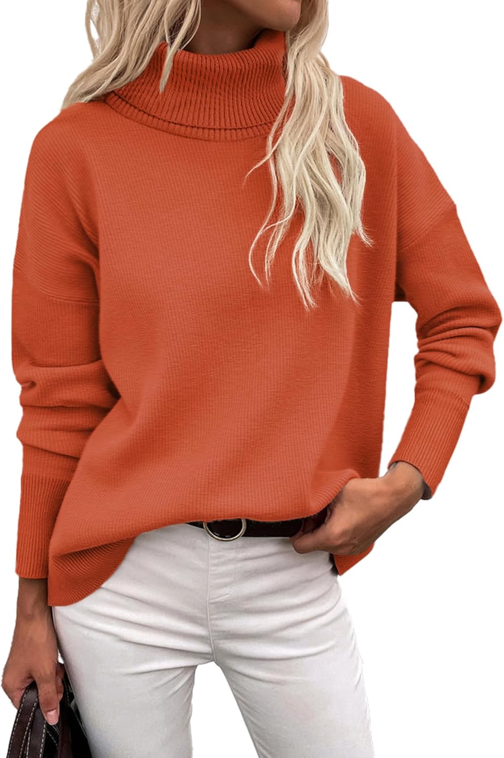 Zeagoo Women's Turtleneck Sweater Autumn Warm Sweater Winter Pullover Long Elegant Casual Knitted Sweater