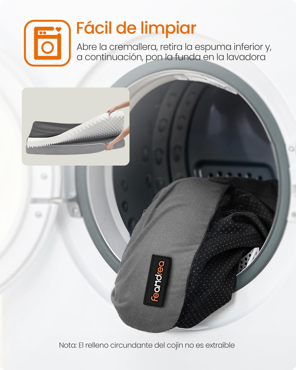 Feandrea Orthopedic Dog Bed, Sofa, Pet Bed, Soft Padding, Raised Edges, Removable and Washable Cover, 122 x 85 x 20 cm, Non-Slip, Osucro Grey PGW078G01