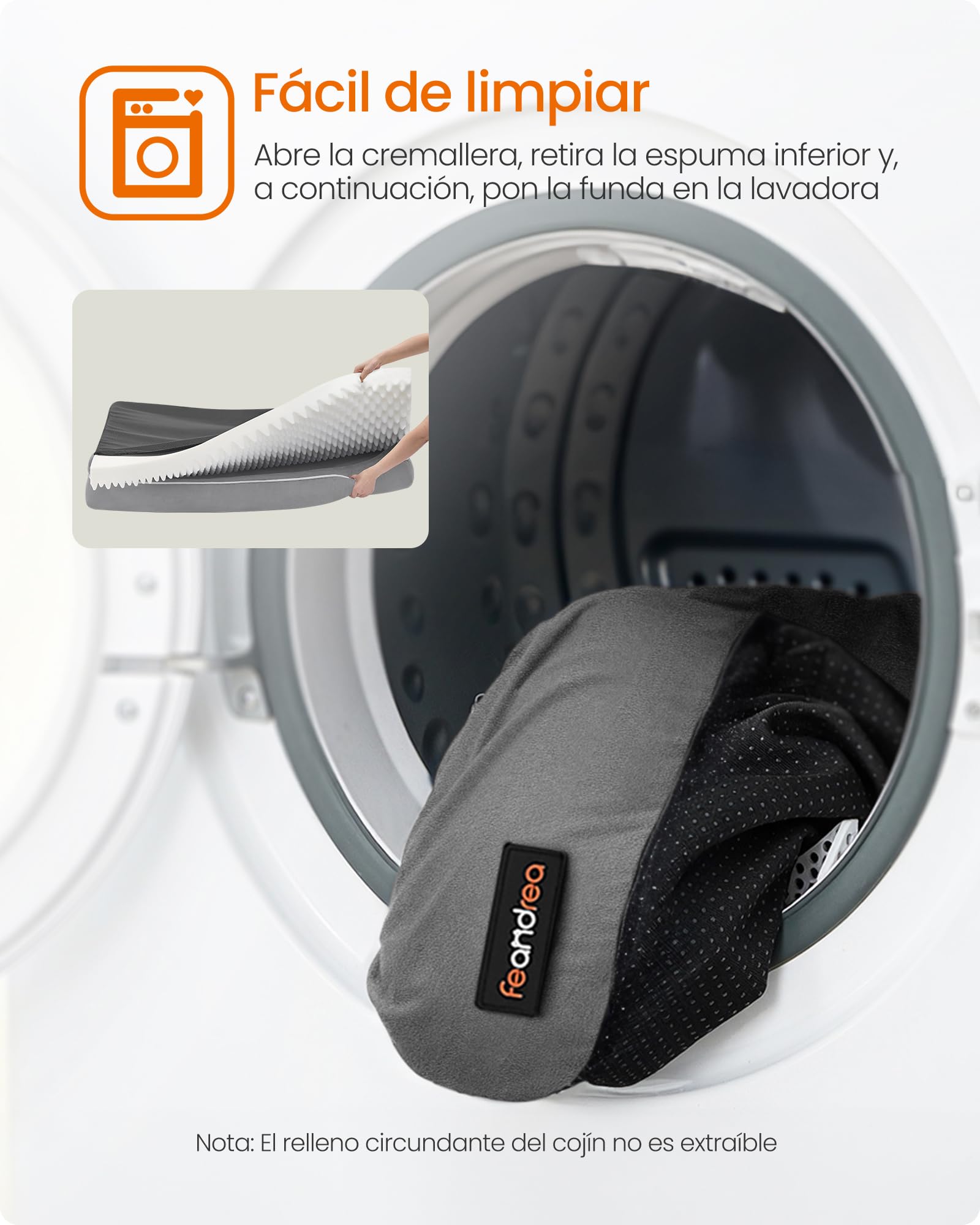 Feandrea Orthopedic Dog Bed, Sofa, Pet Bed, Soft Padding, Raised Edges, Removable and Washable Cover, 122 x 85 x 20 cm, Non-Slip, Osucro Grey PGW078G01