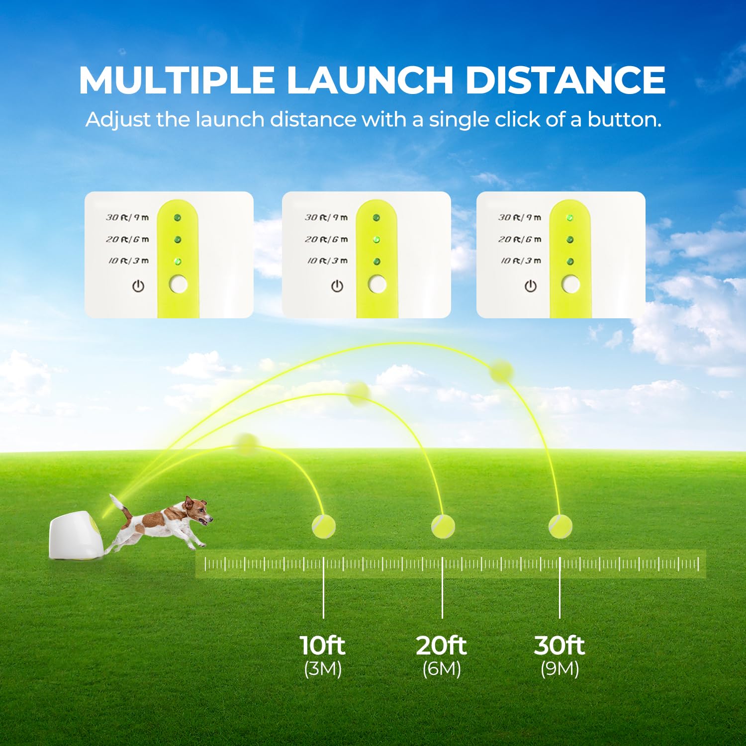 ALL FOR PAWS Automatic Ball Launcher for Dogs - Interactive Ball Throwing Machine with 3 2" Tennis Balls Included, for Small and Medium Dogs, Interactive Dog Toy