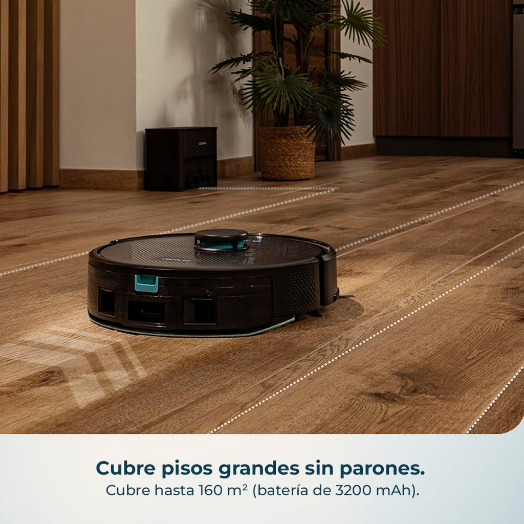 Cecotec Conga M50 Robot Vacuum Cleaner and Floor Scrubber, Laser Navigation, 5000Pa Suction Pressure, 3200 mAh Battery, Multifunction Brush for All Surfaces, Coverage up to 160 m²
