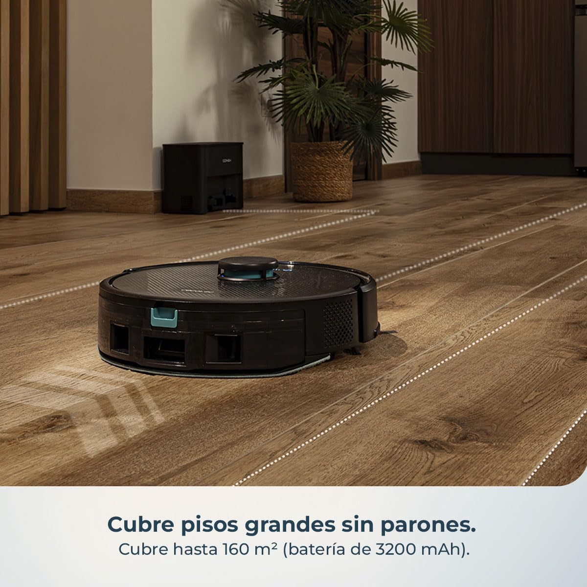 Cecotec Conga M50 Robot Vacuum Cleaner and Floor Scrubber, Laser Navigation, 5000Pa Suction Pressure, 3200 mAh Battery, Multifunction Brush for All Surfaces, Coverage up to 160 m²