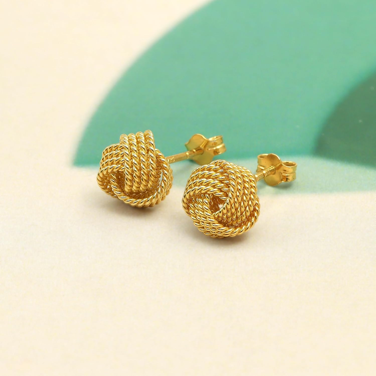 LeCalla Italian Silver Jewelry Stud Earring Twisted Design Wire Love Knot for Women