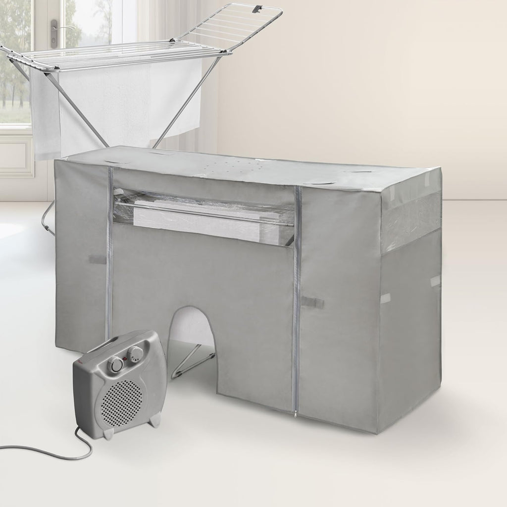 Rayen | Drying Rack Cover with Heater | Quick Drying | Minimum Consumption | Extendable | Plug | Grey | Measurements: 105-180 x 56 x 106 cm, 1 Unit