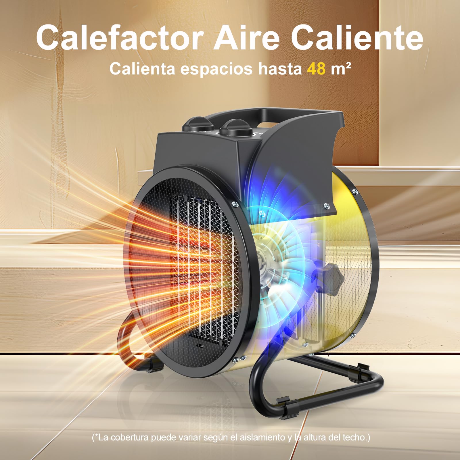 Ceramic Heater 2000W - Low Consumption - Portable Electric Radiator - Fast Heating in 3 s - Suitable for Homes, Bathrooms and Construction Sites