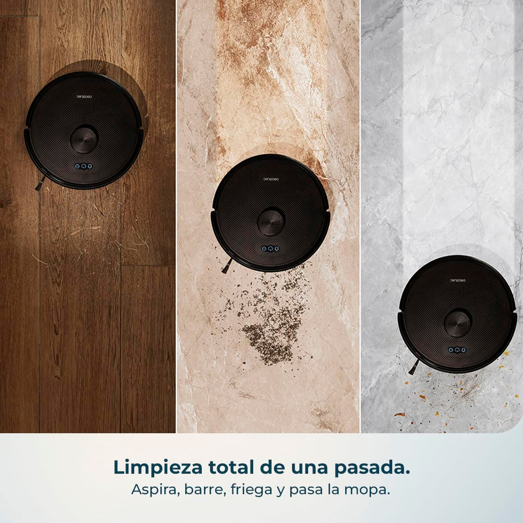 Cecotec Conga M50 Robot Vacuum Cleaner and Floor Scrubber, Laser Navigation, 5000Pa Suction Pressure, 3200 mAh Battery, Multifunction Brush for All Surfaces, Coverage up to 160 m²