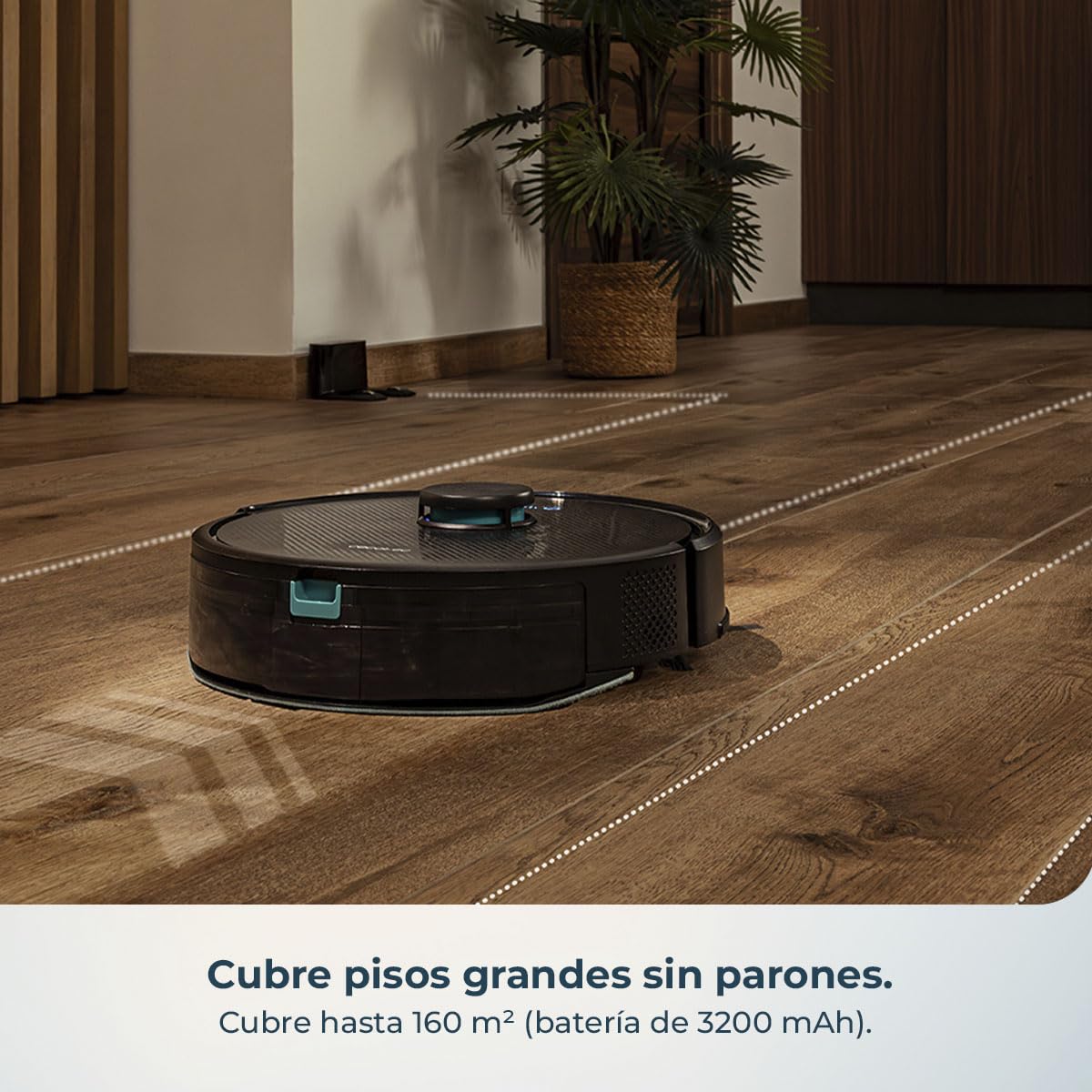Cecotec Conga M50 Robot Vacuum Cleaner and Floor Scrubber, Laser Navigation, 5000Pa Suction Pressure, 3200 mAh Battery, Multifunction Brush for All Surfaces, Coverage up to 160 m²