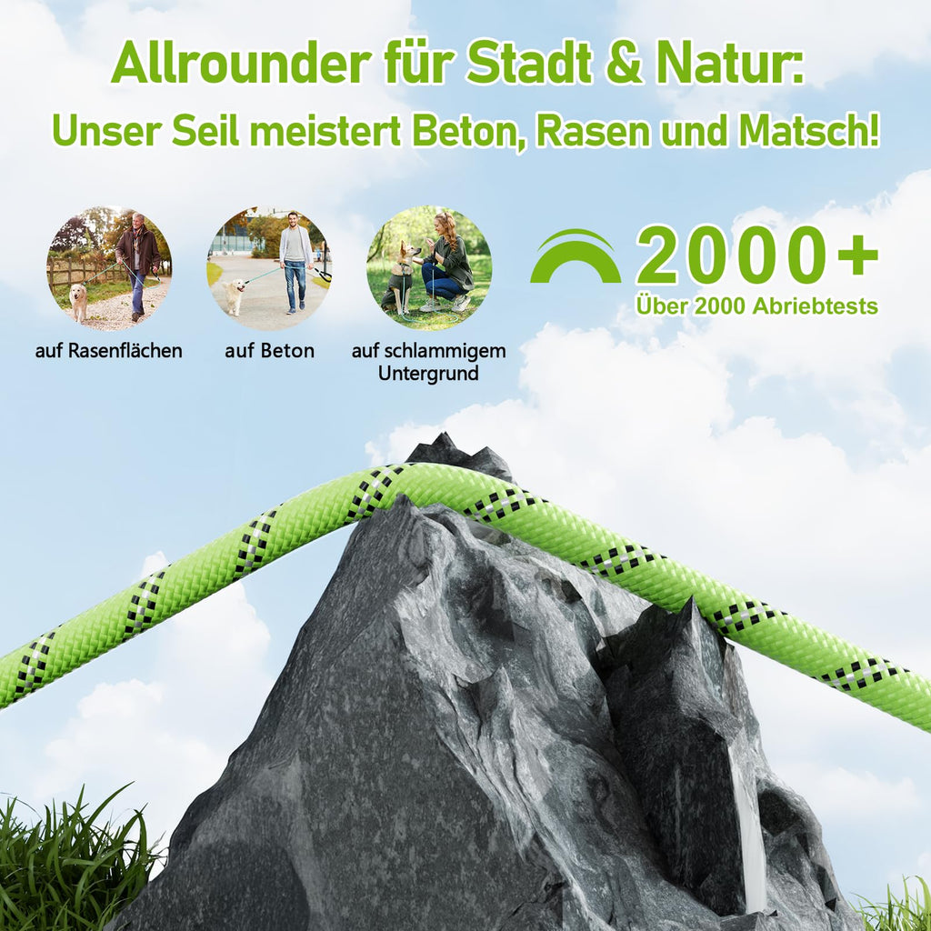 X XBEN Dog Training Lead, 1.5 m, 3 m, 5 m, 6 m, 10 m, 15 m, 20 m, 25 m, 30 m, Long Dog Leash with Lockable Hook, Training Leash for Large and Small Dogs, Reflective and Durable