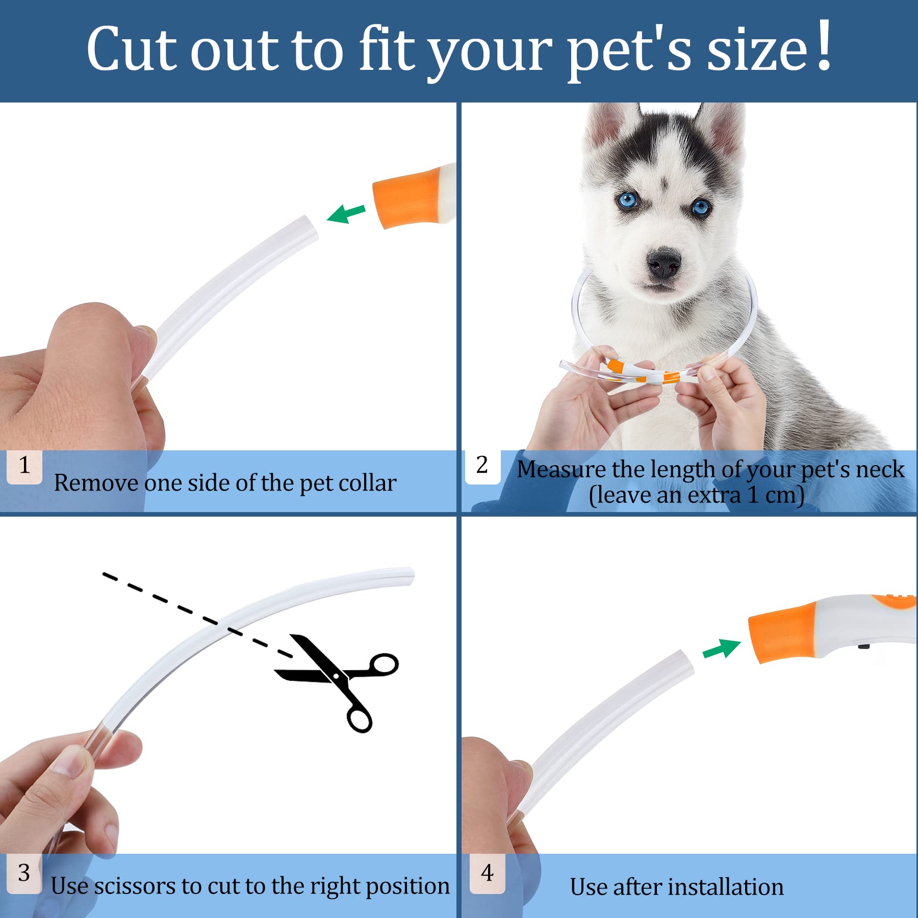 Coolzon Rechargeable and Waterproof Luminous Dog Collar with 3 Light Modes, Adjustable Length LED Collars for Dogs Cats Small Medium Large, Red