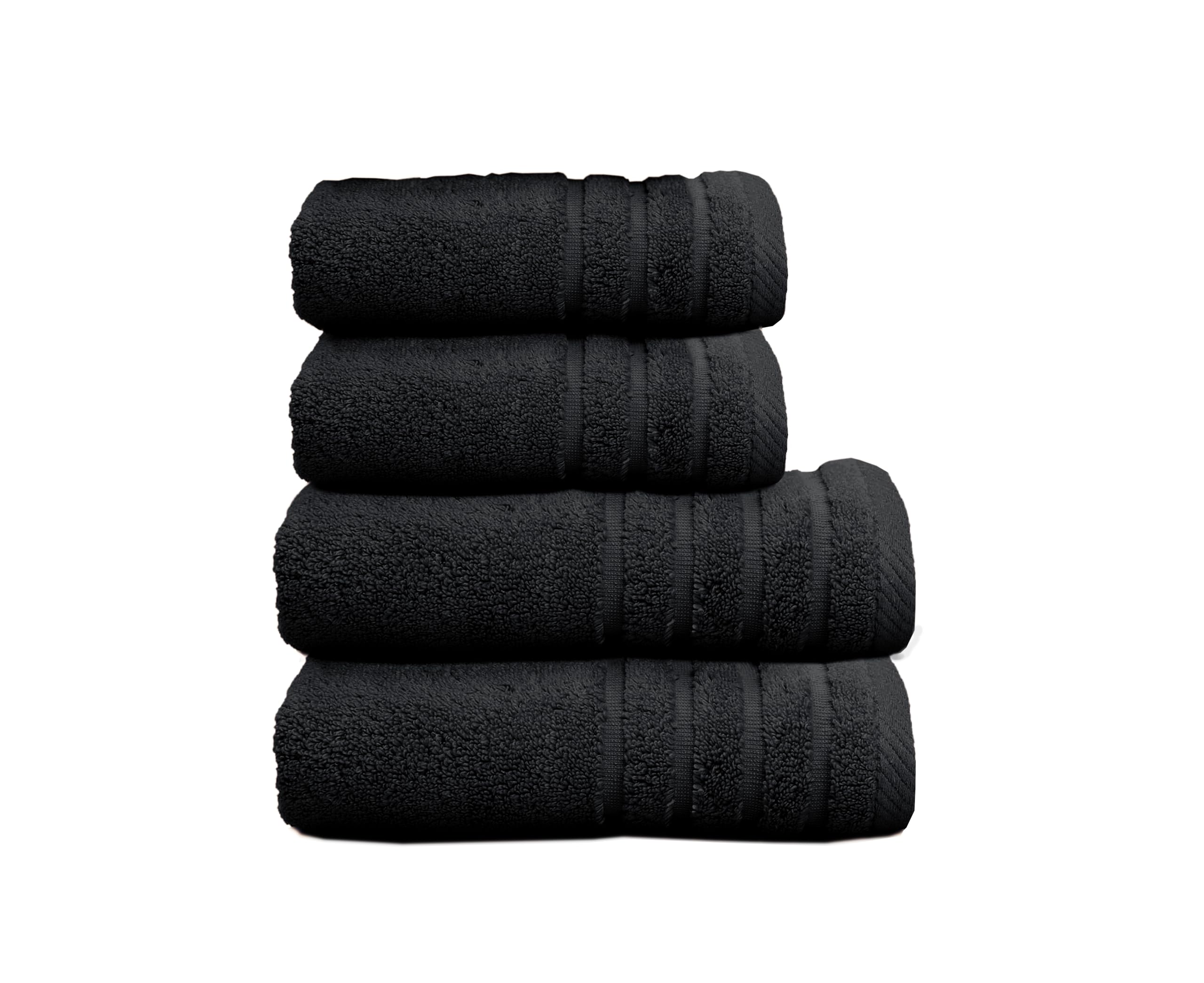 500 g Plain Full Bath Towel Set – Large and Small Terry Towels, 100% Cotton – Pack (2 Washbasin + 2 Shower) – High Absorption – Cotton Towel – Grass