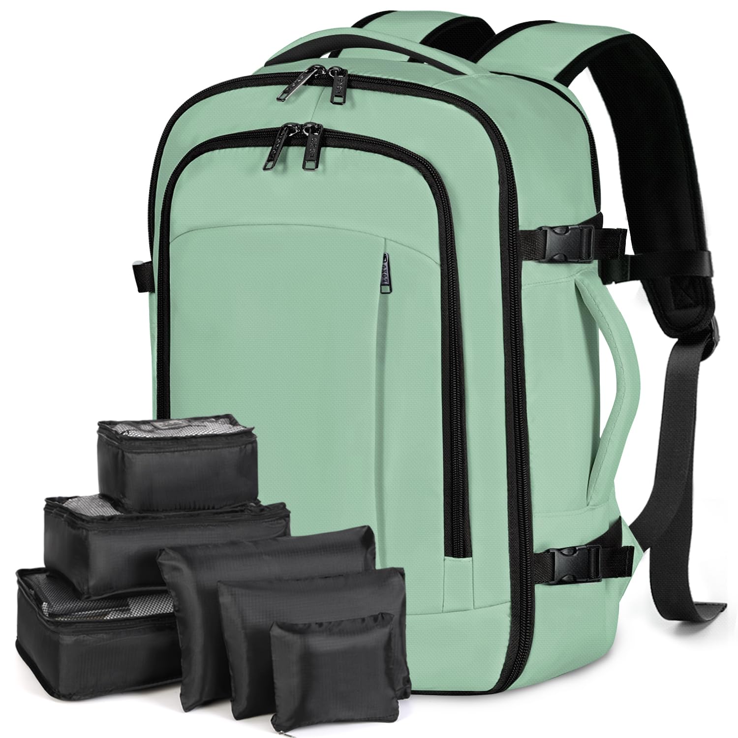 Travel Backpack Cabin Airplane 40x20x25 | Travel Backpack Woman Man - Travel Suitcases Cabin with 6 Organizer Bags - Holidays Business Travel School