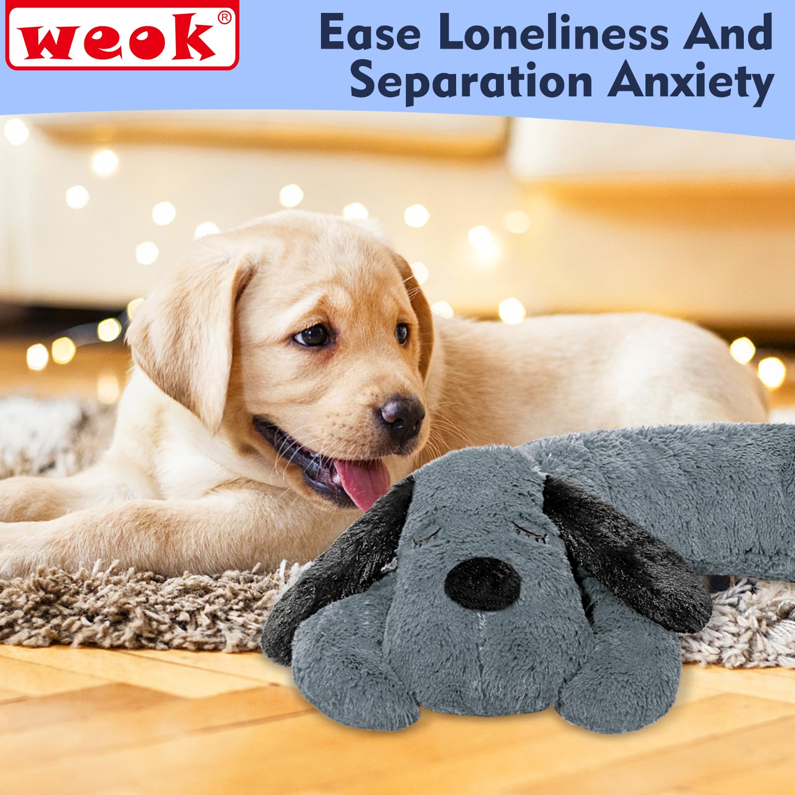 Puppy Heartbeat Toy, Separation Anxiety Relief Toy, Puppy Heartbeat Calming Plush Toy for Anxiety and Behavior