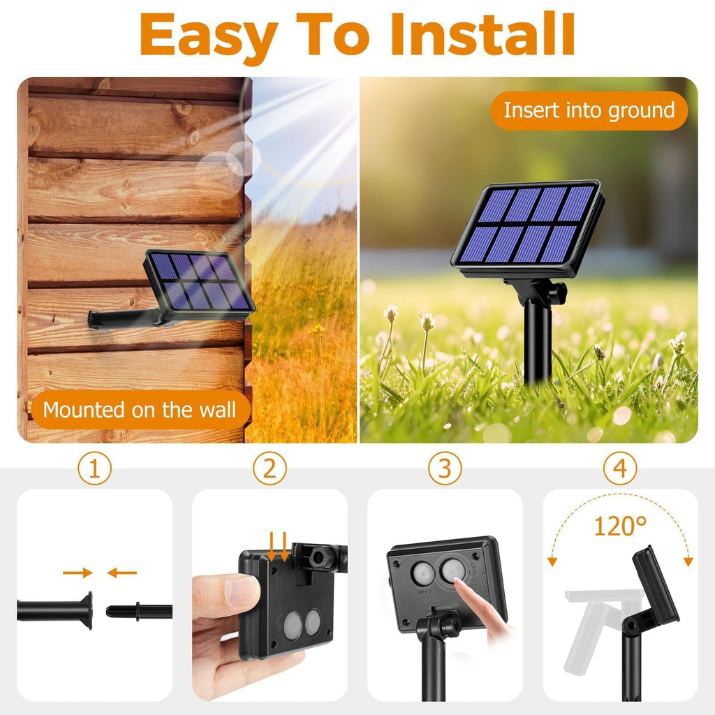 btfarm 2 Pack of Outdoor Solar String Lights, Fully 30M 300 LED, 8 Modes String Lights Decoration for Terrace, Parties, Weddings, Patio, Gardens (Warm White)