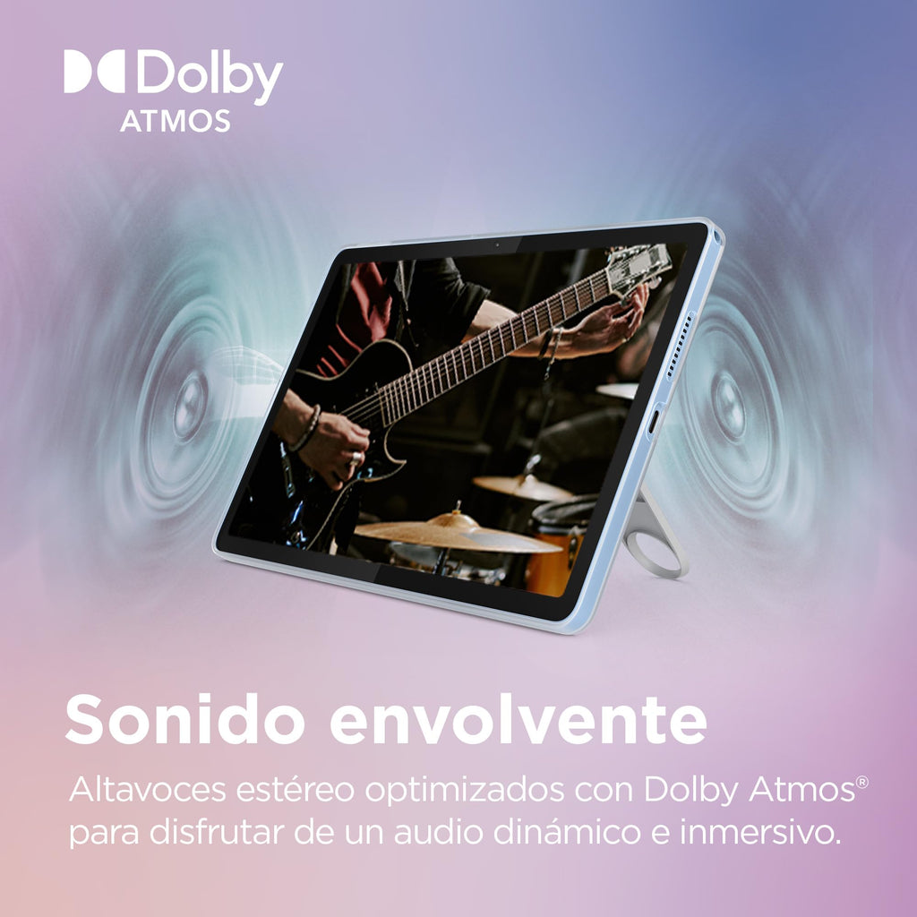 Lenovo Tab – Tablet 10.1 inch WUXGA (MediaTek Helio G85, 4 GB RAM, 128 GB, 60 Hz, 2 Speakers, Wi-Fi 5, Bluetooth 5.3, Android 14) Polar Blue – Includes Transparent Case with Built-in Stand