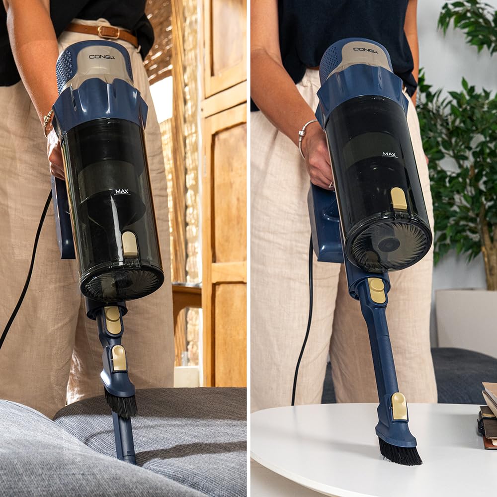 Cecotec Conga Thunderbrush 560 Upright Vacuum Cleaner, 2 in 1, 600 W, Cyclonic Technology, High Efficiency Filter, 6 Metres Radius, Includes 2 Accessories