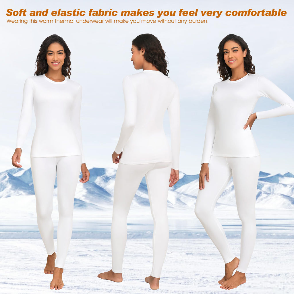 Thermal Shirt Women Winter Set Thermal Long Sleeve Clothes for Extreme Cold T-shirts Tights Pants Leggings Thermal Clothing Snow Black White