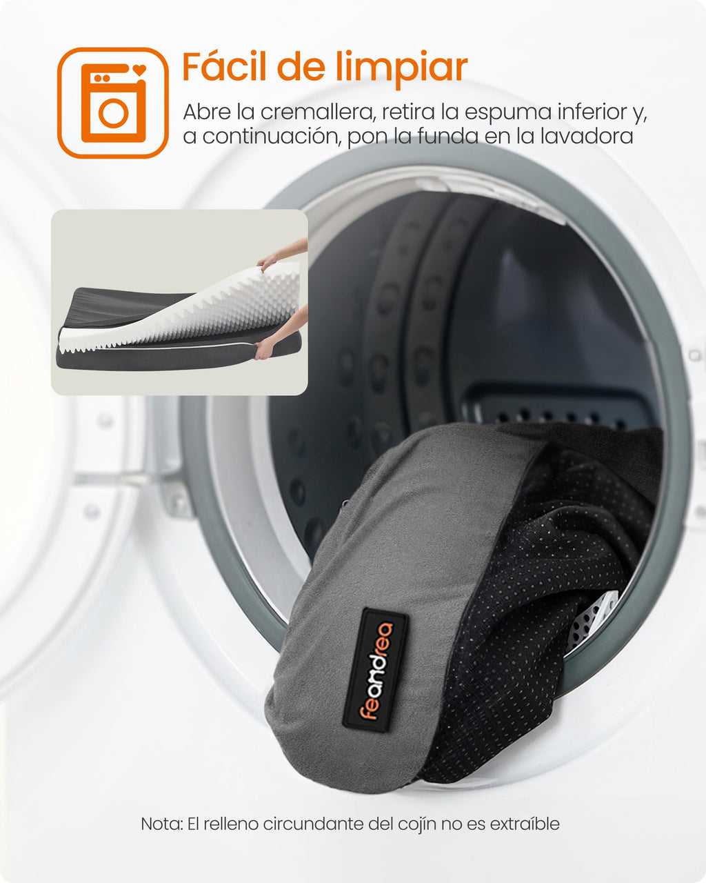 Feandrea Orthopedic Dog Bed, Sofa, Pet Bed, Soft Padding, Raised Edges, Removable and Washable Cover, 122 x 85 x 20 cm, Non-Slip, Osucro Grey PGW078G01