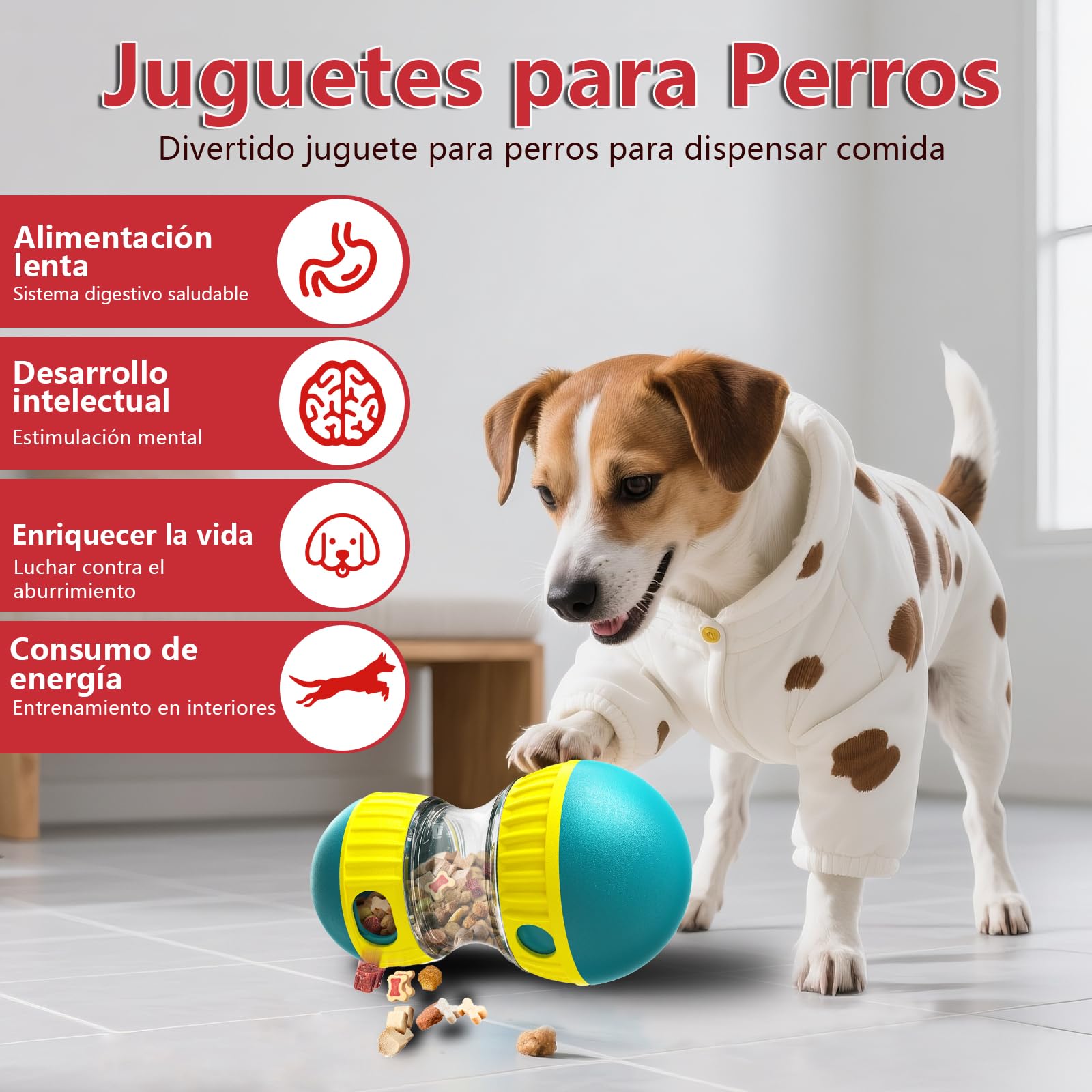 Interactive Dog Toy, Indestructible Puppy Toy, Dog Slow Feeder Improve Digestion, Food Dispenser for Large and Medium Breeds