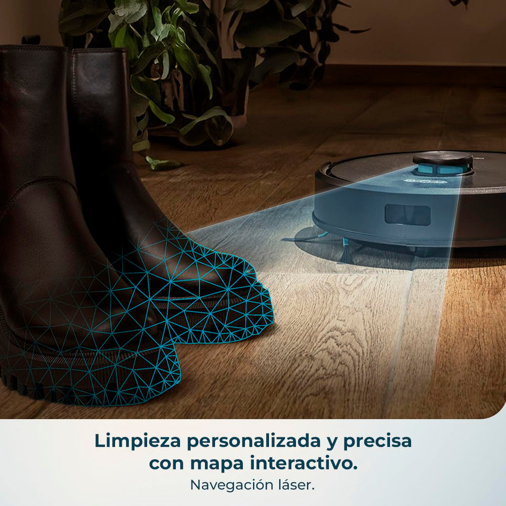 Cecotec Conga M50 Robot Vacuum Cleaner and Floor Scrubber, Laser Navigation, 5000Pa Suction Pressure, 3200 mAh Battery, Multifunction Brush for All Surfaces, Coverage up to 160 m²