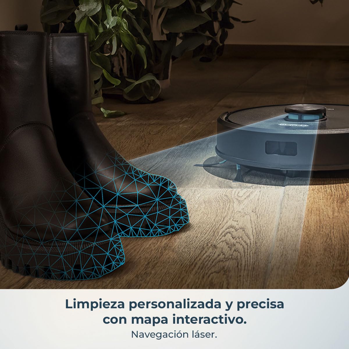 Cecotec Conga M50 Robot Vacuum Cleaner and Floor Scrubber, Laser Navigation, 5000Pa Suction Pressure, 3200 mAh Battery, Multifunction Brush for All Surfaces, Coverage up to 160 m²