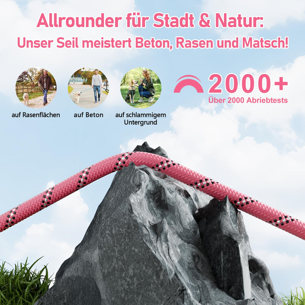 X XBEN Dog Training Lead, 1.5 m, 3 m, 5 m, 6 m, 10 m, 15 m, 20 m, 25 m, 30 m, Long Dog Leash with Lockable Hook, Training Leash for Large and Small Dogs, Reflective and Durable