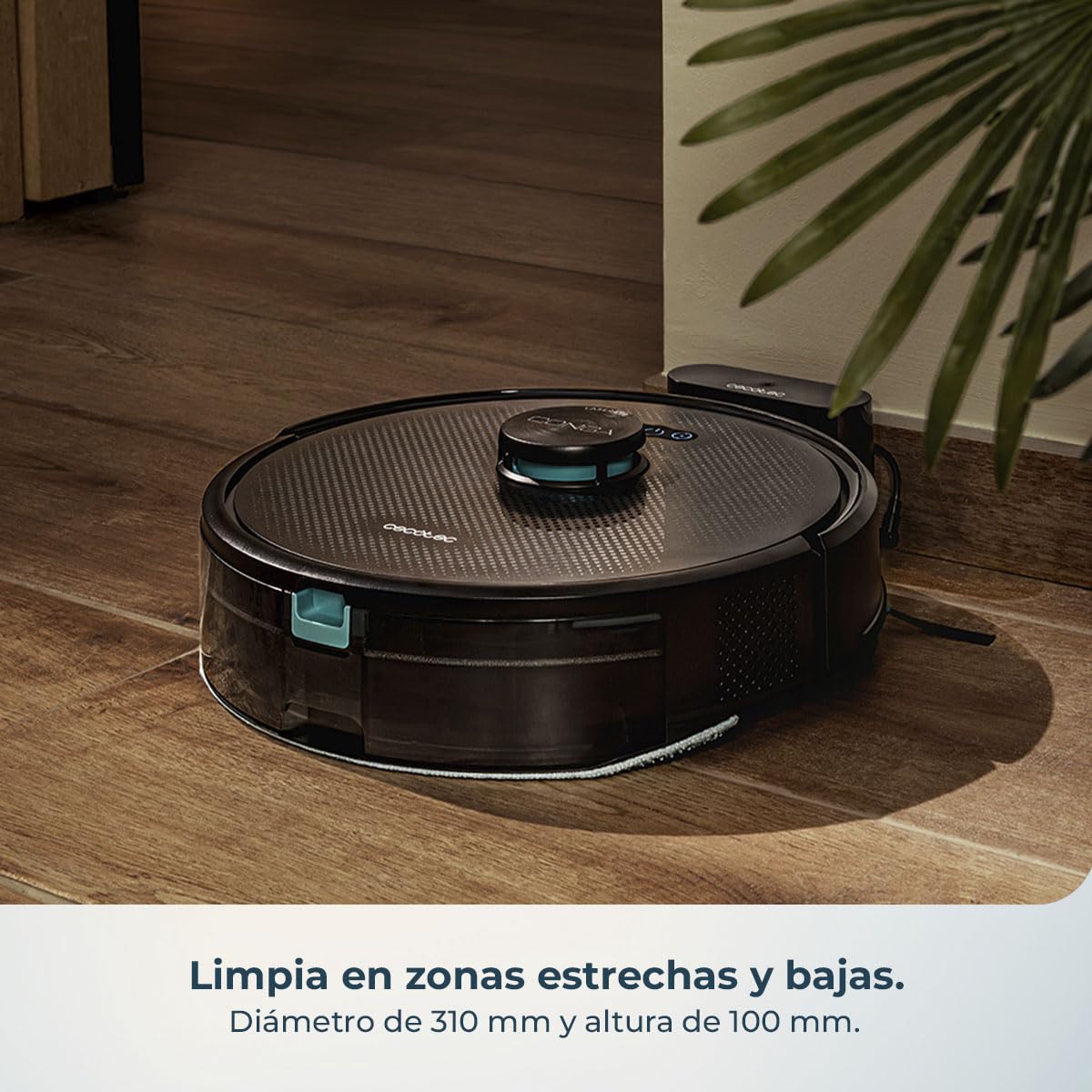 Cecotec Conga M50 Robot Vacuum Cleaner and Floor Scrubber, Laser Navigation, 5000Pa Suction Pressure, 3200 mAh Battery, Multifunction Brush for All Surfaces, Coverage up to 160 m²