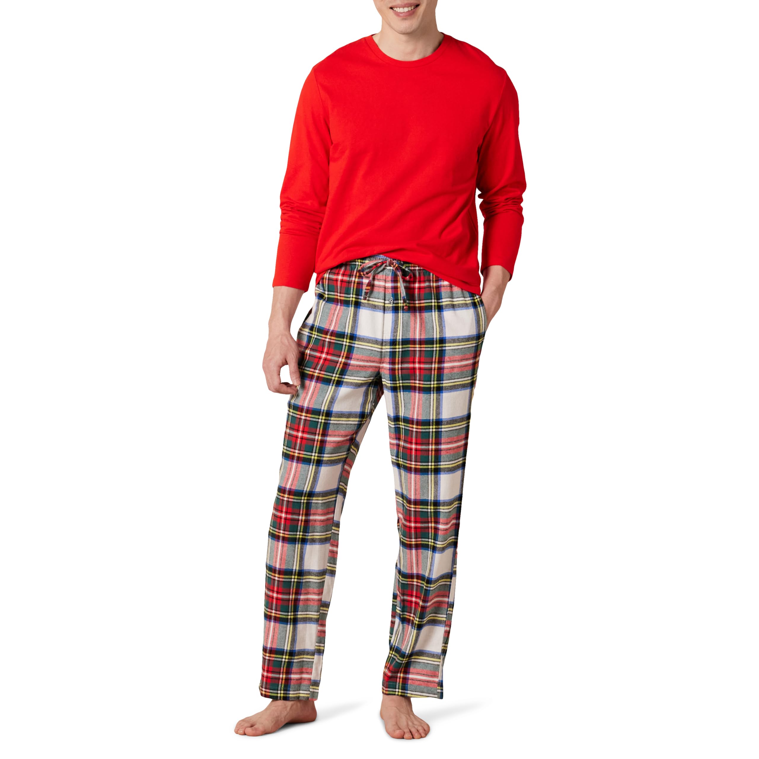 Amazon Essentials Men's Soft Flannel Pajama Set (Available in Plus Size)