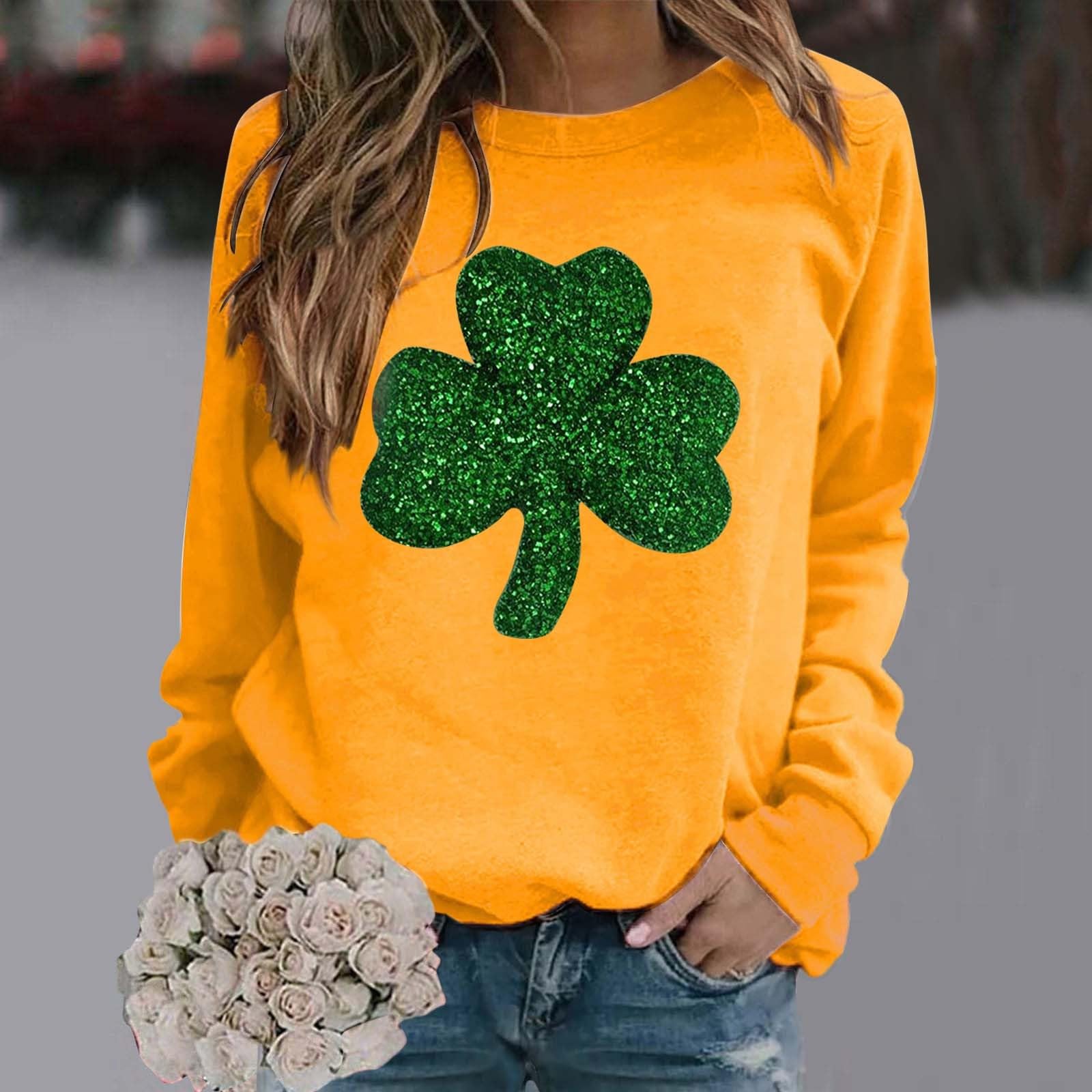 Long-sleeved sweatshirt with collar and floral print casual for women robes women winter sale women's long sleeve thermal t-shirt 4XL Christmas sweater women