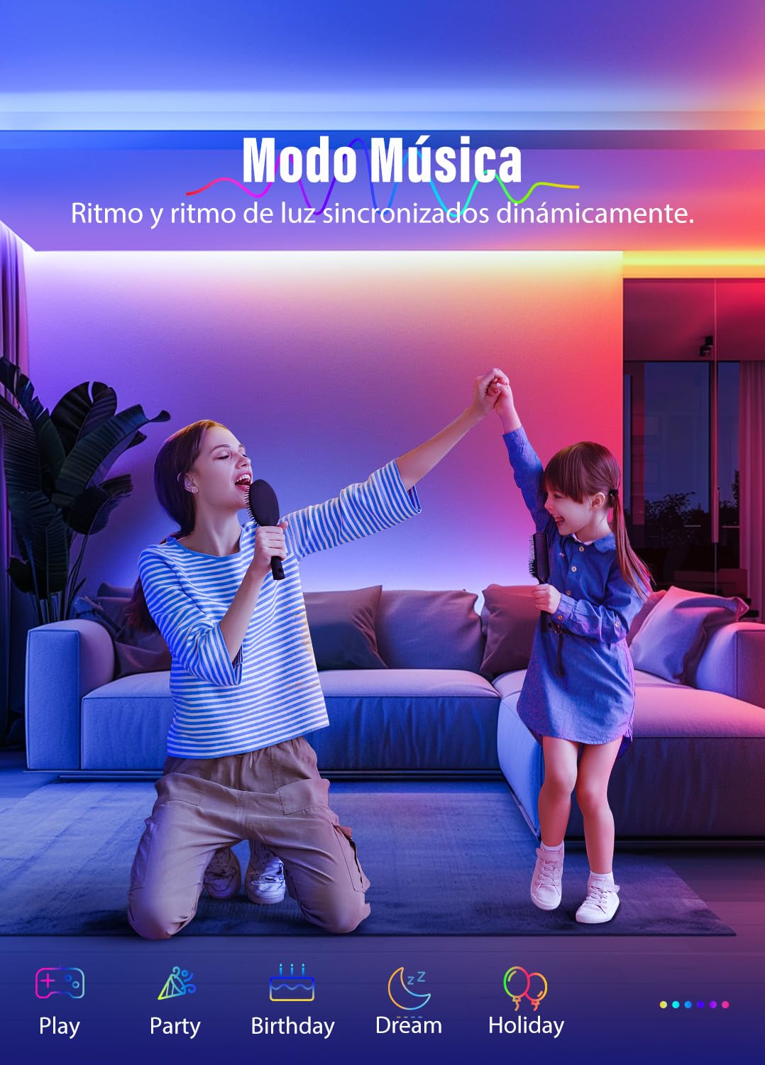 LED Strips 20 Metres RGB 5050, LED Lights with App and Controller, Sync with Music, Ideal for LED Lights, Room Lights, Party Decoration and Christmas (10 m x 2)