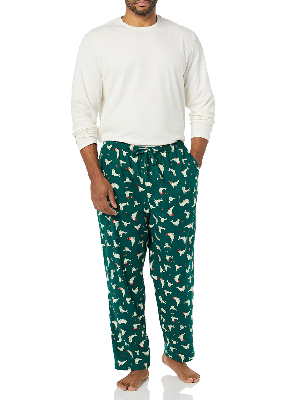 Amazon Essentials Men's Soft Flannel Pajama Set (Available in Plus Size)