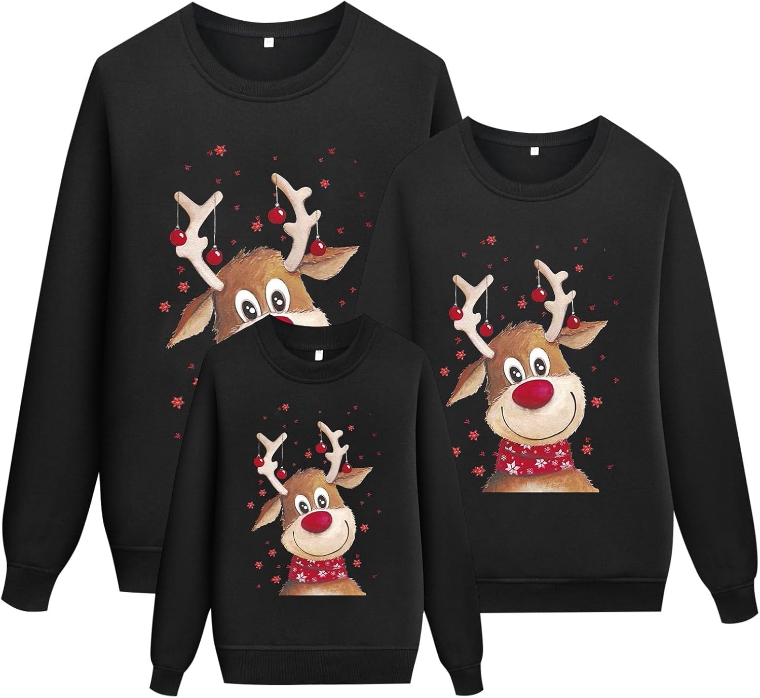 Sweater Christmas Family Woman Man Child Christmas Sweatshirts Family Round Neck Long Sleeve Christmas Sweater Winter Warm Christmas Jerseys for Couples Blouses Tops