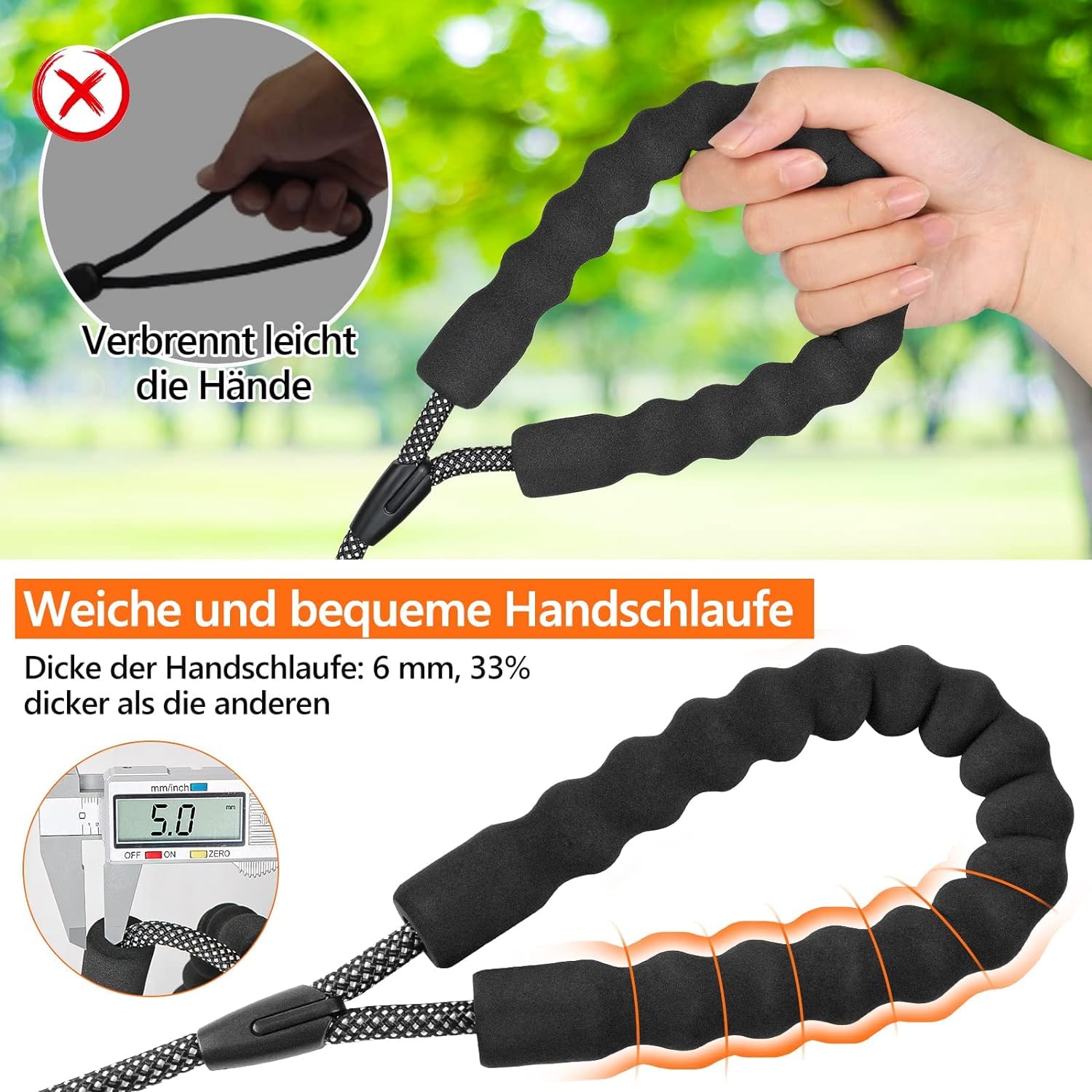 X XBEN Dog Training Lead, 1.5 m, 3 m, 5 m, 6 m, 10 m, 15 m, 20 m, 25 m, 30 m, Long Dog Leash with Lockable Hook, Training Leash for Large and Small Dogs, Reflective and Durable