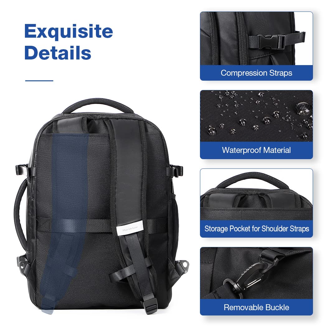 Travel Backpack Cabin Airplane 40x20x25 | Travel Backpack Woman Man - Travel Suitcases Cabin with 6 Organizer Bags - Holidays Business Travel School