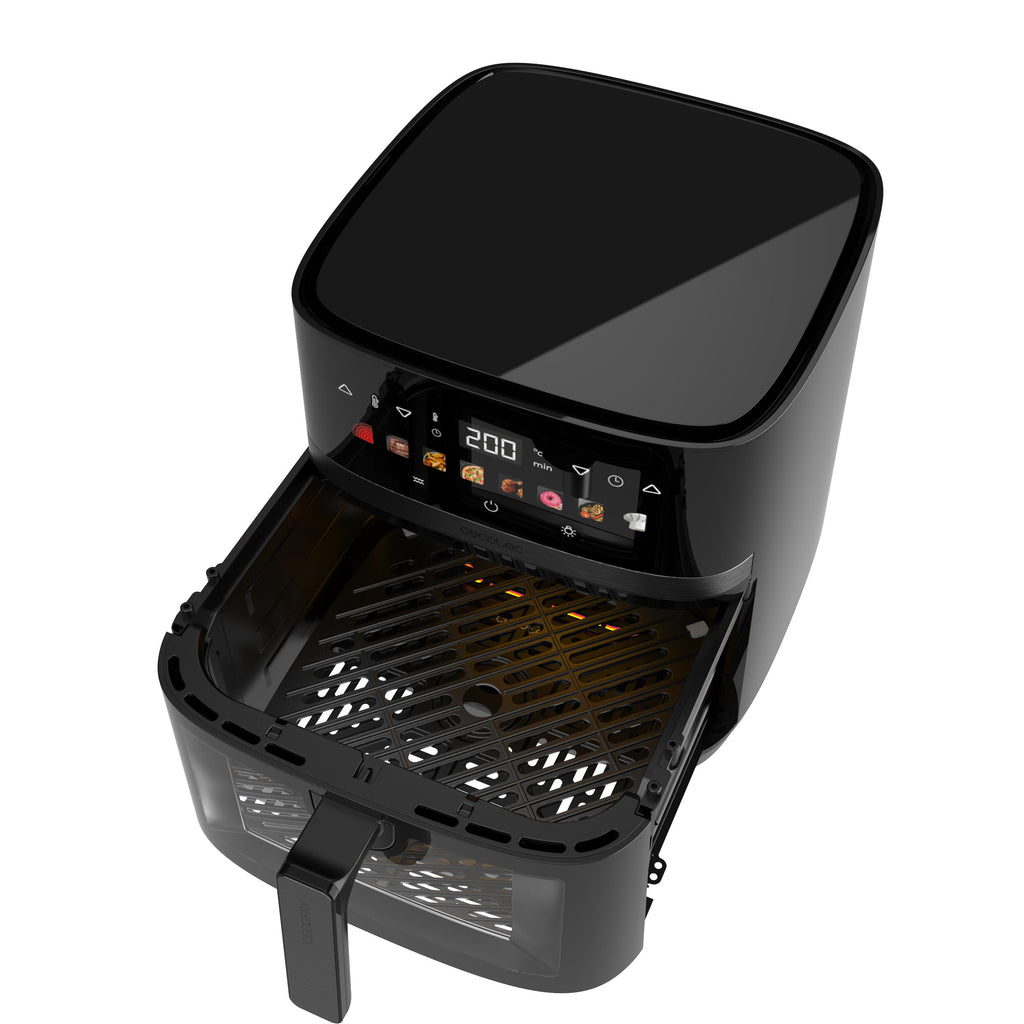 Cecotec Air Fryer 8L with Double Grill, Air Fryer, Cecofry&Grill Duoheat 8000. 2200W, Perfect Golden and Grill Flavor in Meat, Temperature between 80-200°C, 8 Menus and Window