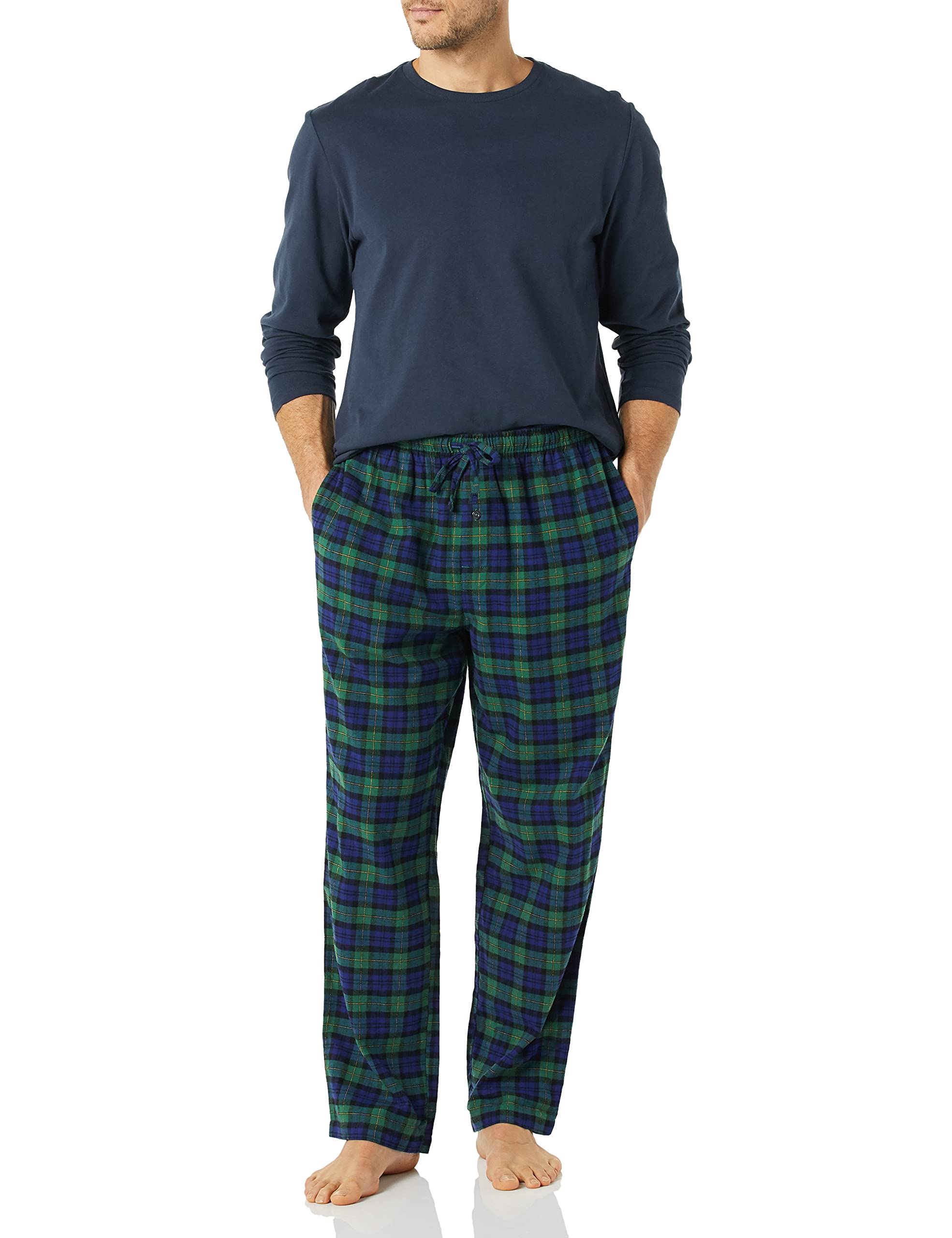 Amazon Essentials Men's Soft Flannel Pajama Set (Available in Plus Size)