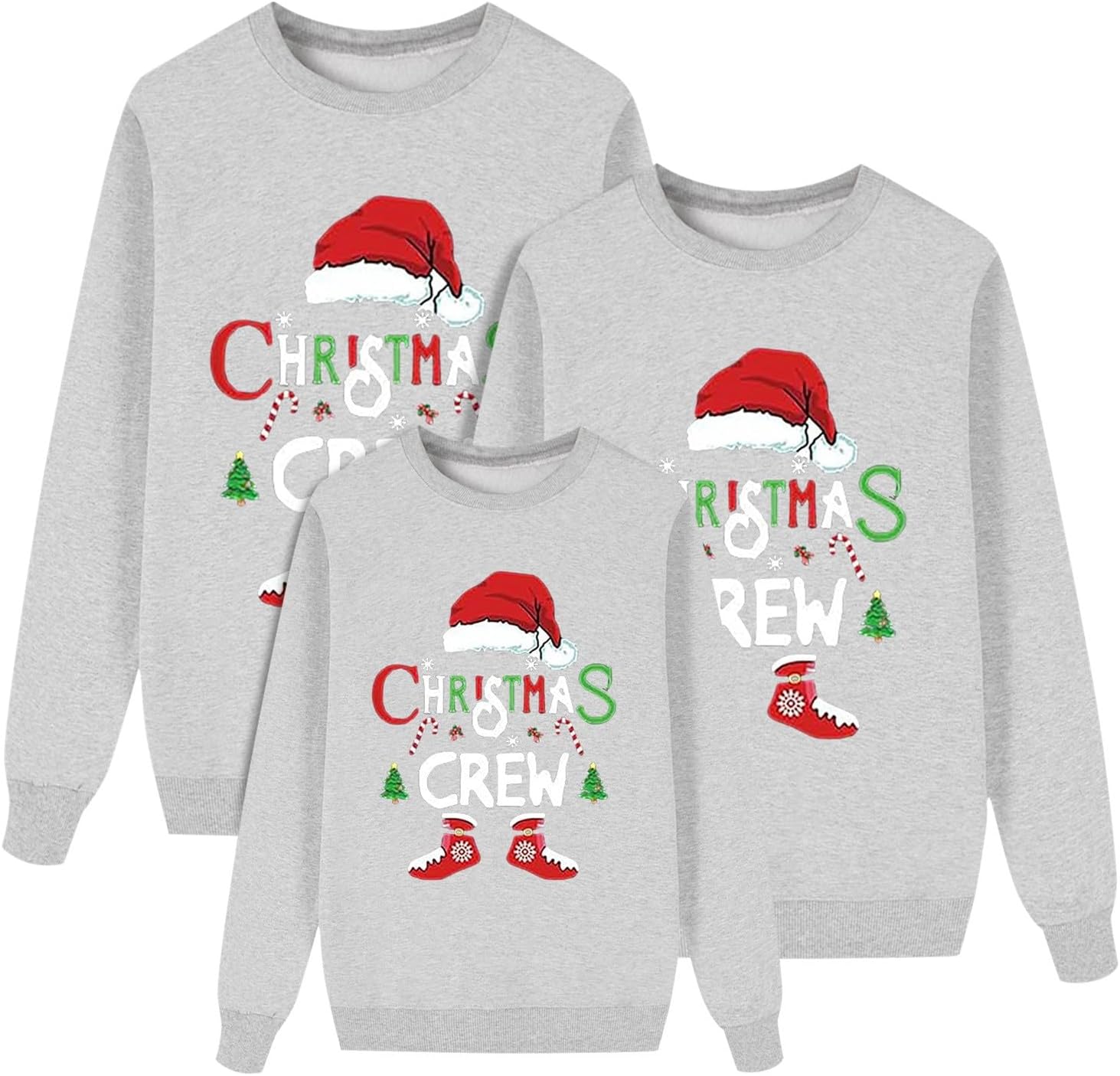 Sweater Christmas Family Woman Man Child Christmas Sweatshirts Family Round Neck Long Sleeve Christmas Sweater Winter Warm Christmas Jerseys for Couples Blouses Tops