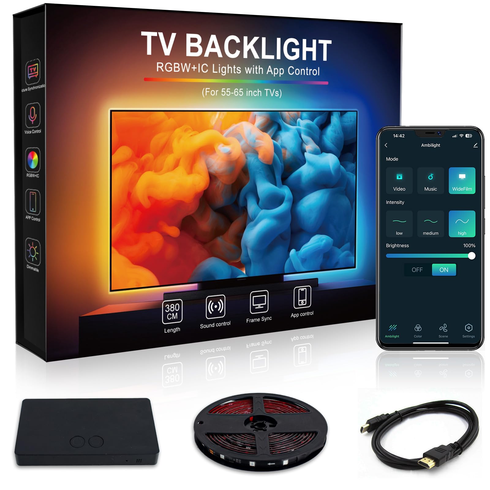 LED Strips 20 Metres RGB 5050, LED Lights with App and Controller, Sync with Music, Ideal for LED Lights, Room Lights, Party Decoration and Christmas (10 m x 2)