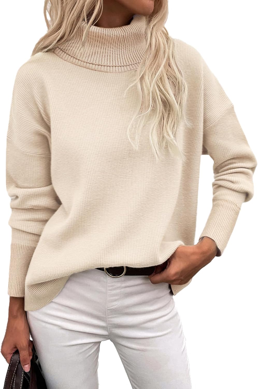 Zeagoo Women's Turtleneck Sweater Autumn Warm Sweater Winter Pullover Long Elegant Casual Knitted Sweater