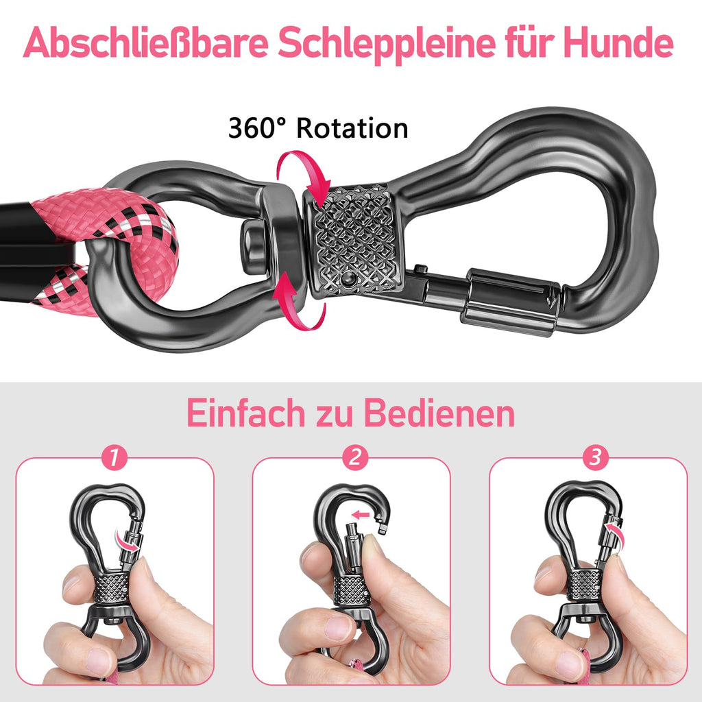 X XBEN Dog Training Lead, 1.5 m, 3 m, 5 m, 6 m, 10 m, 15 m, 20 m, 25 m, 30 m, Long Dog Leash with Lockable Hook, Training Leash for Large and Small Dogs, Reflective and Durable