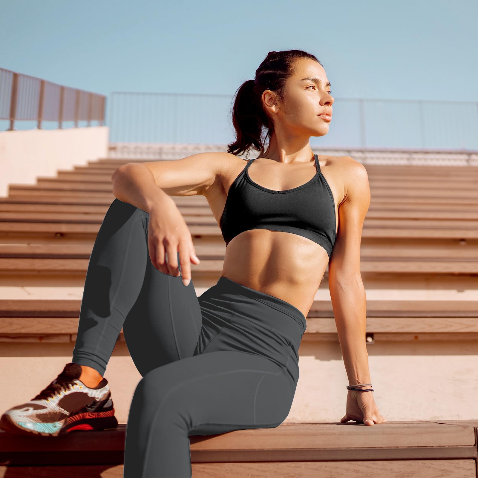 Women's Leggings, High Waist, Sports Leggings, Women's Fitness Pants, Sports Leggings for Running Training, Stretching Yoga and Pilates P107