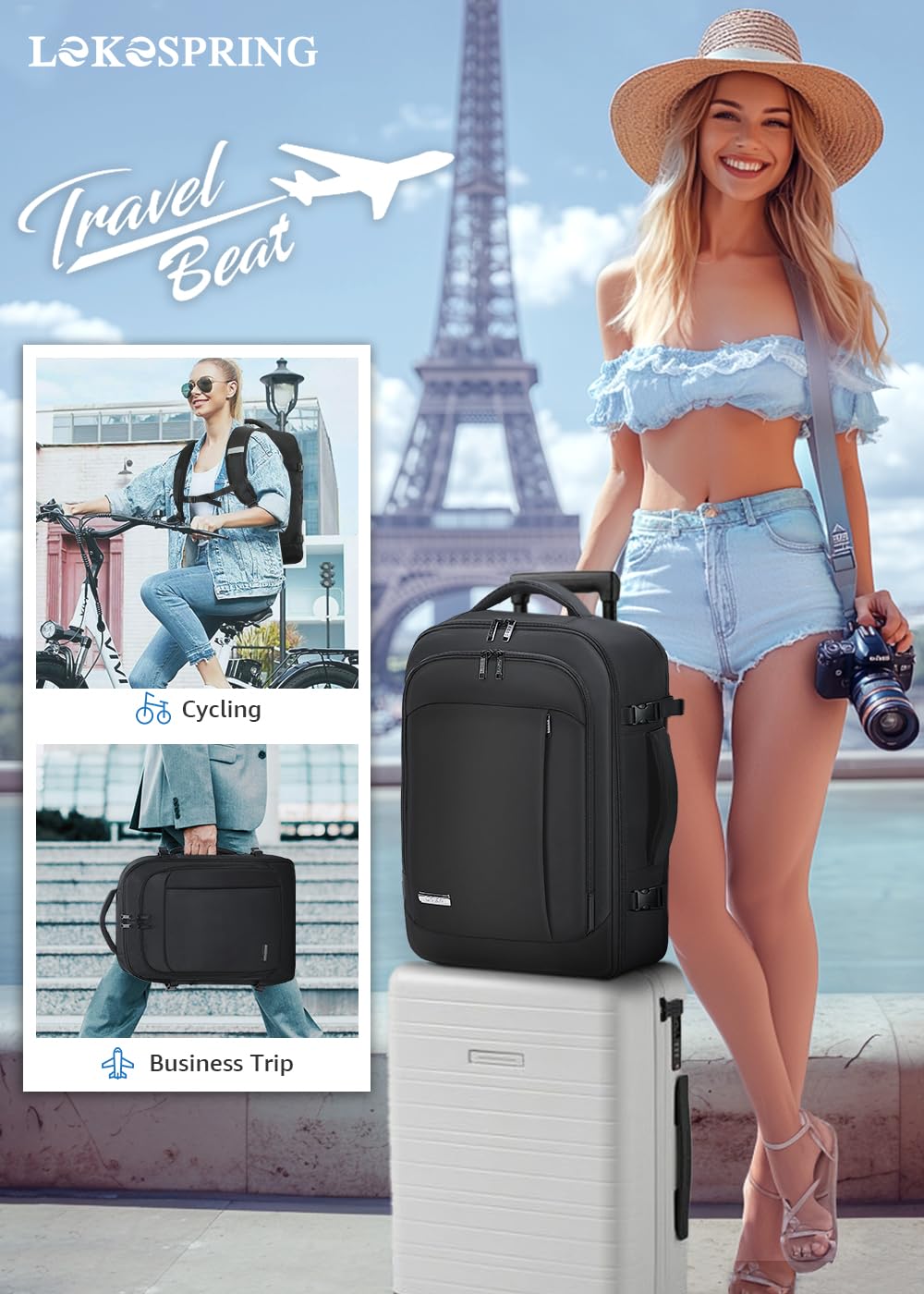 Travel Backpack Cabin Airplane 40x20x25 | Travel Backpack Woman Man - Travel Suitcases Cabin with 6 Organizer Bags - Holidays Business Travel School