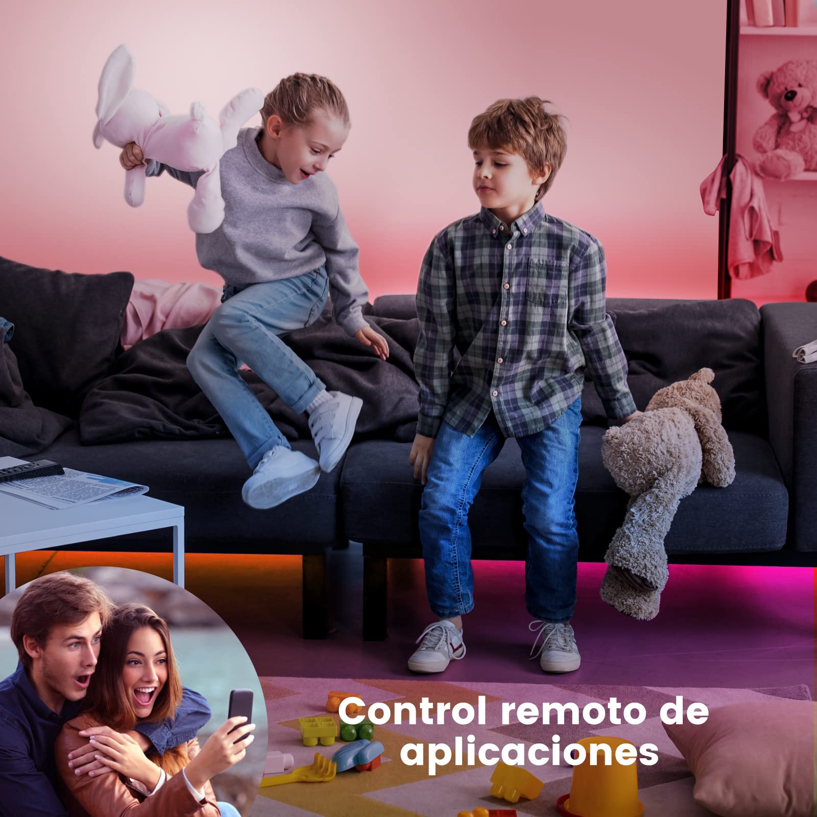 LED Strips 20 Metres RGB 5050, LED Lights with App and Controller, Sync with Music, Ideal for LED Lights, Room Lights, Party Decoration and Christmas (10 m x 2)